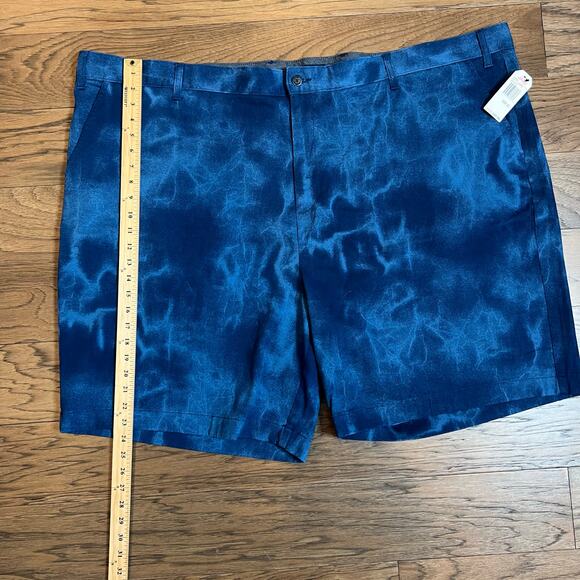 Nautica 56W 86 Blue Dye Print Shorts Casual Golf Flat Front Big‎ & Tall NWT - Picture 4 of 5